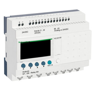 Relé inteligente compacto, Zelio Logic, 20 I/O, 24 V DC, clock, display