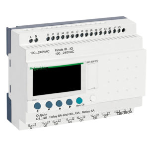 Relé programable inteligente modular Zelio Logic - 26 E S - 100..240 V CA – 16 entradas - 10 salidas - con reloj - pantalla