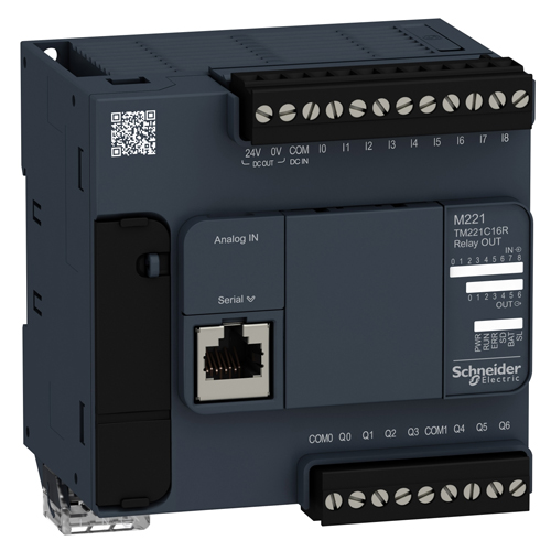 Modicon M221, Controlador lógico, 16 inputs/outputs, 7 relay outputs, 100…240 V AC